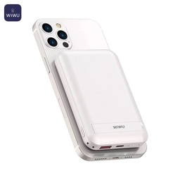 [6973218947020] Power Bank Sans Fil Magnétique Wiwu SC1000 Snap Cube 10000mAh 22.5W (avec Câble USB vers Type-C) Blanc