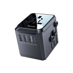 [6971050265418] Adaptateur Secteur Universel Yesido MC10 4 en 1 Noir AUS/EU/UK/US