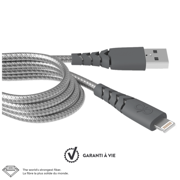 Câble renforcé Lightning MFI 2m 2.4A