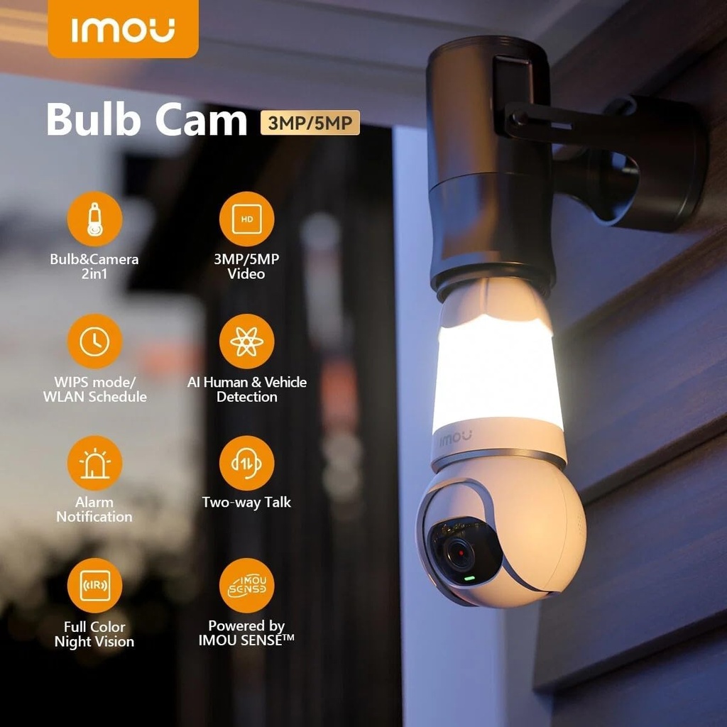 Caméra de Surveillance avec IA Imou Bulb Cam 3MP IPCS6DP- 3M0WEB Blanc