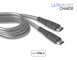 [3571211456049] Câble Renforcé USB C/USB C 2 m 3A Gris Force Power