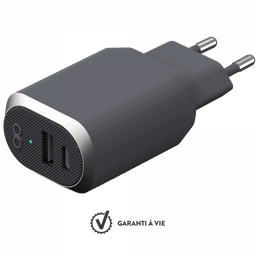 Rapide 2.4A Prise Mural Chargeur USB Adaptateur avec Câble Pour Téléphone  Neuf