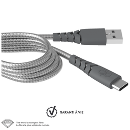 Cable renforcé USB-C 2m 3A Gris